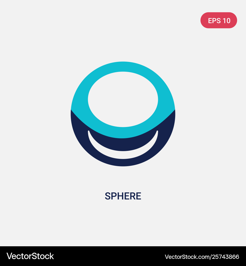 Two color sphere icon from geometry concept Vector Image