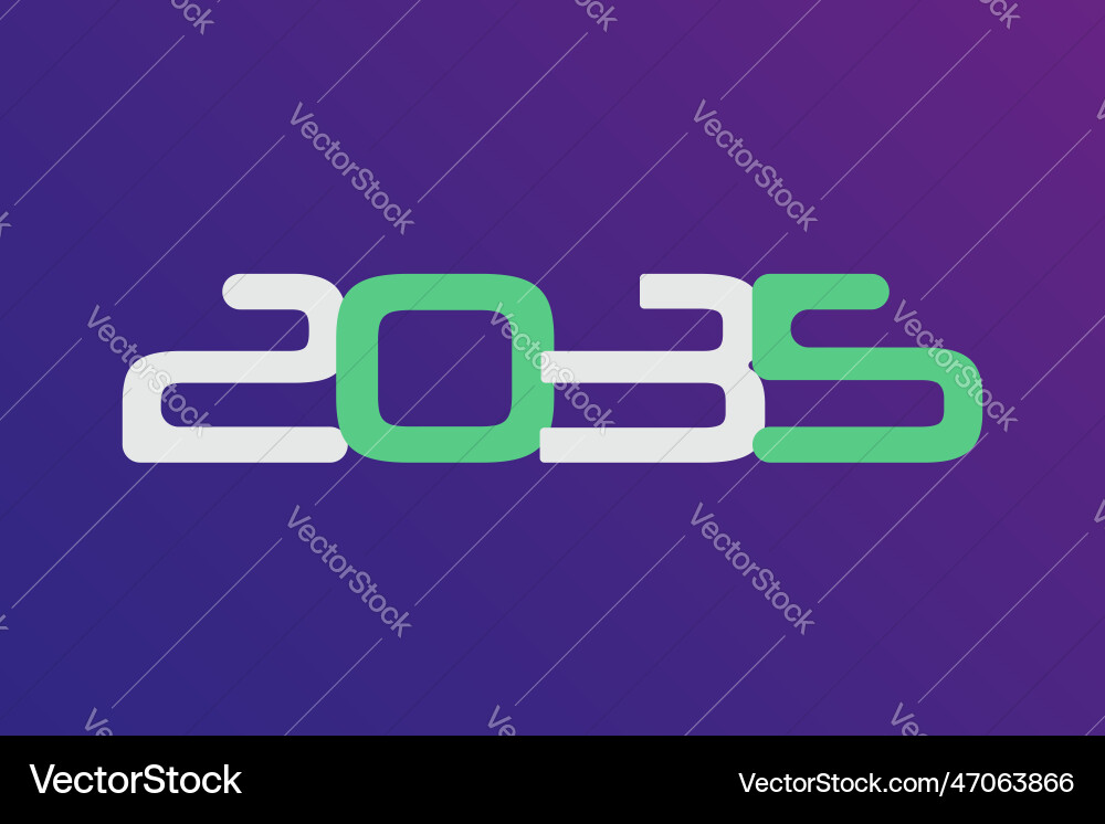 Year 2035 numeric typography text design Year 2035 numeric typography text design vector image