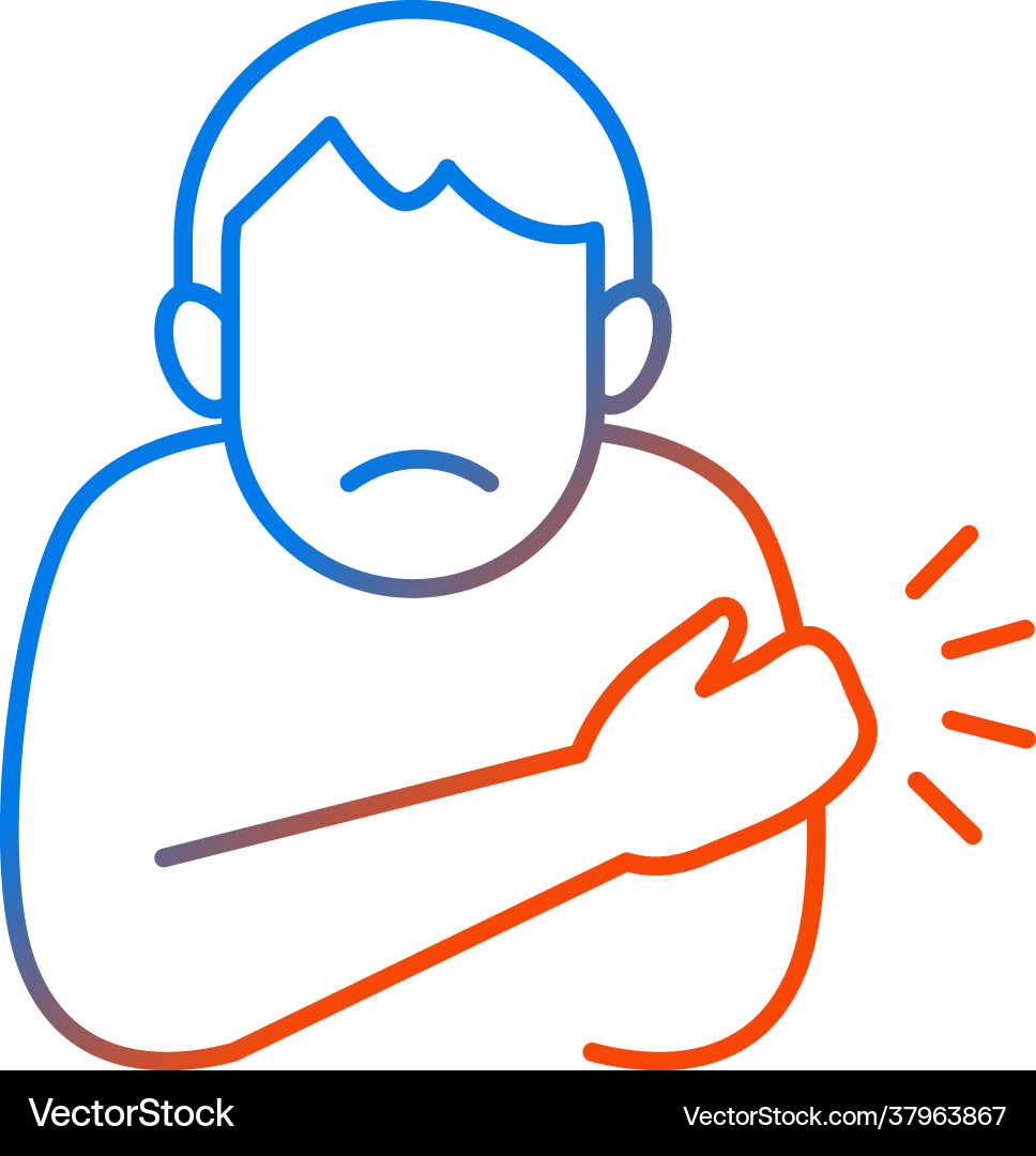 Arm swelling gradient linear icon Arm swelling gradient linear icon vector image