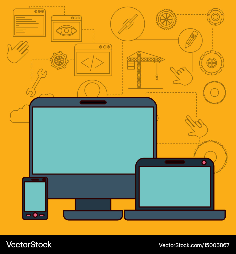 Background with set of elements building Vector Image