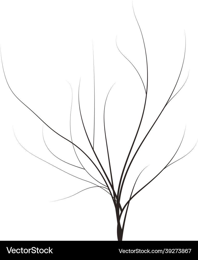 Bald handdraw tree element for game design winter Bald handdraw tree element for game design winter vector image