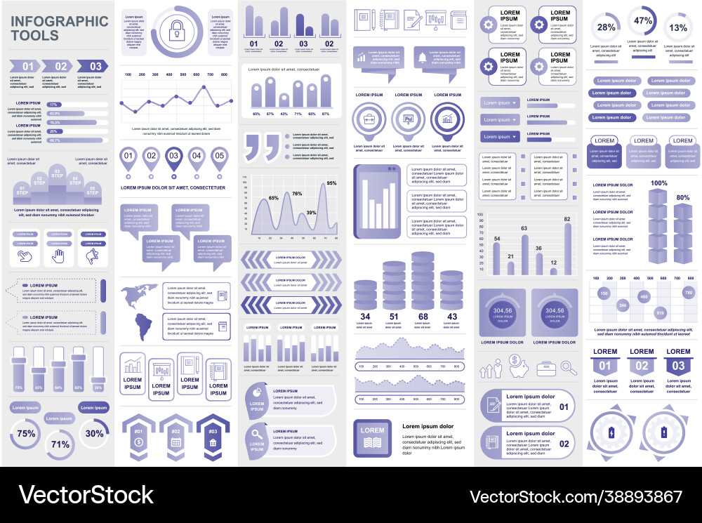 Bundle infographic elements data visualization Bundle infographic elements data visualization vector image