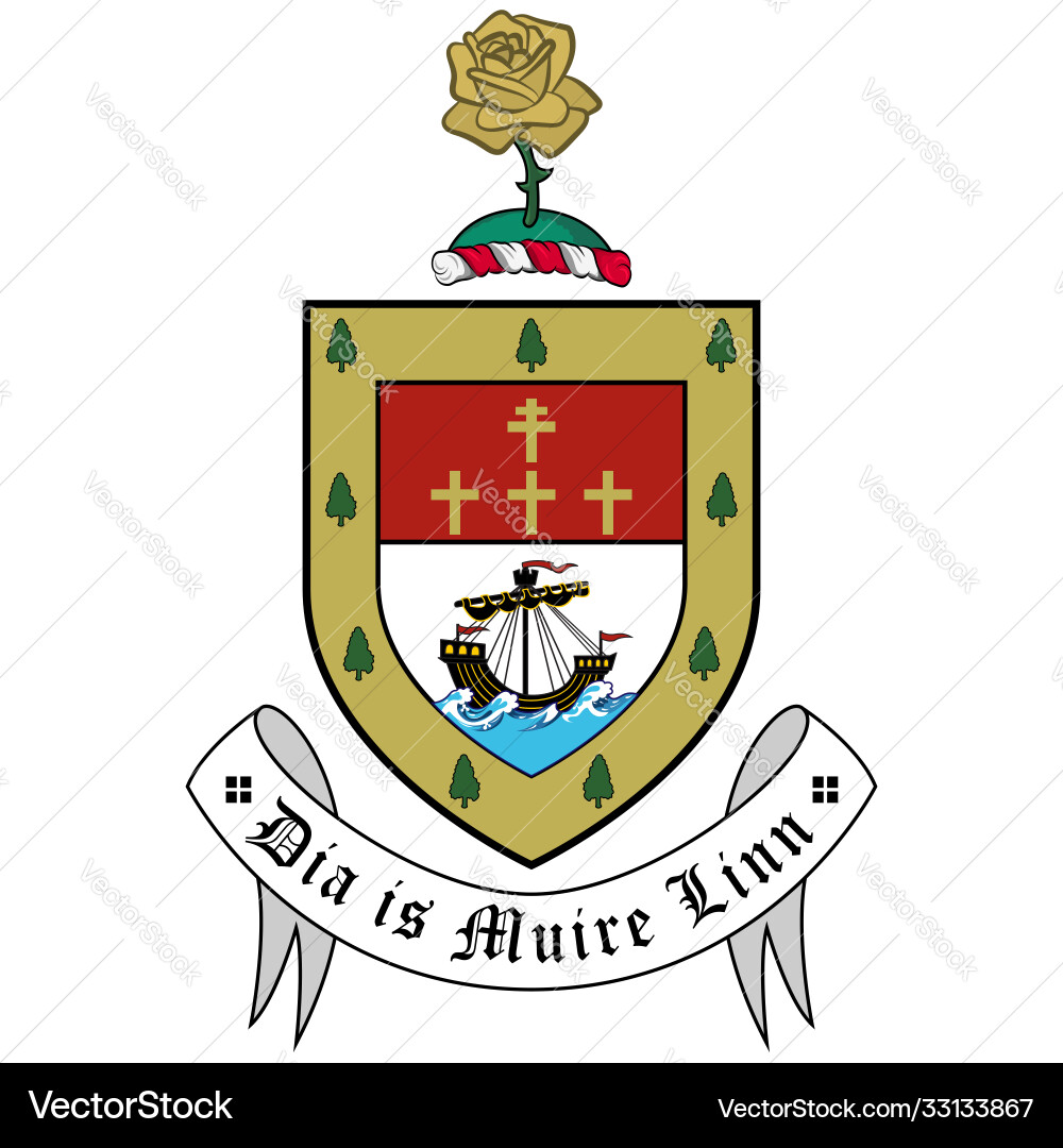 County Mayo Coat of Arms Royalty Free Vector Image