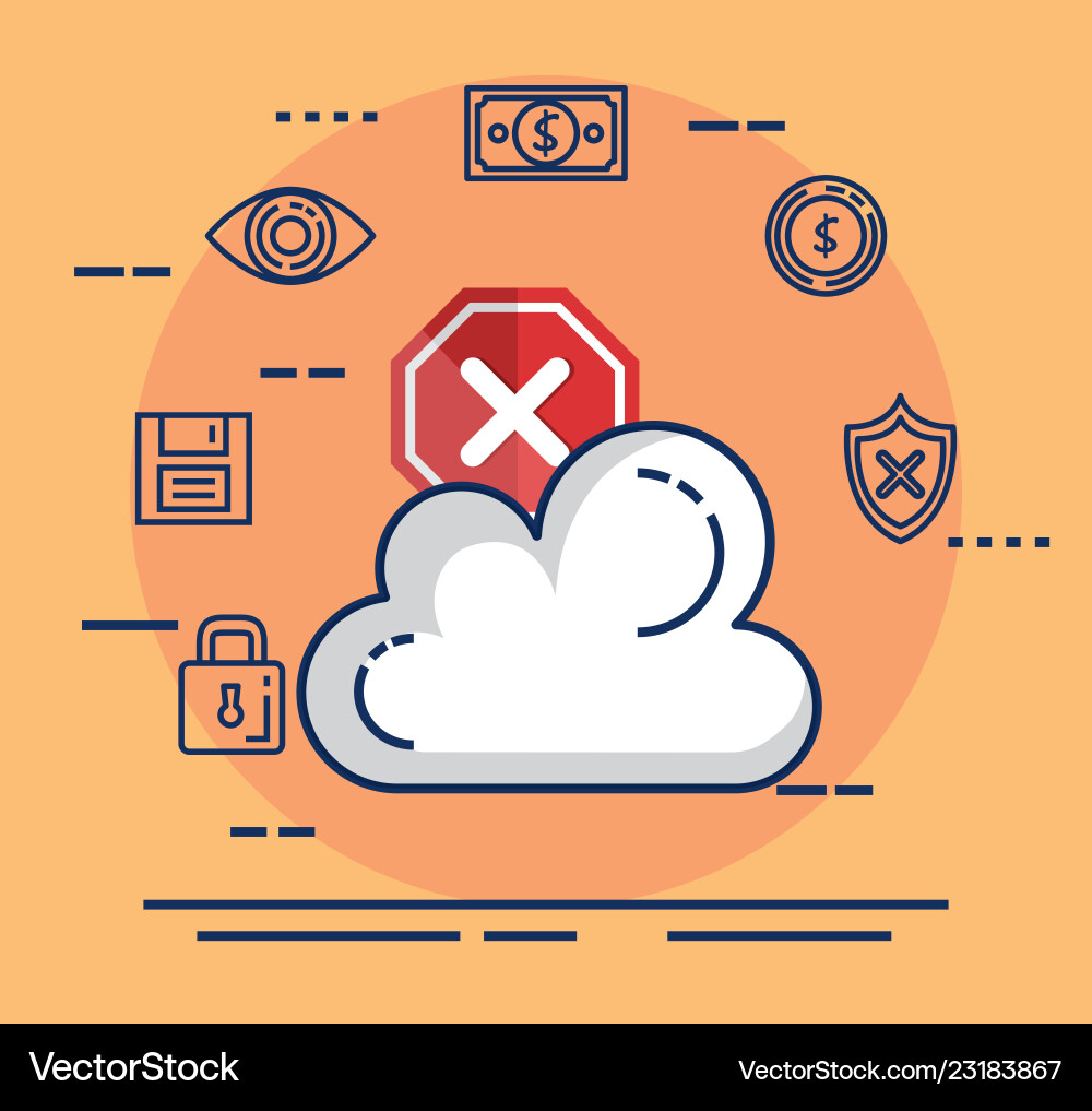 Data center security with cloud computing vector image