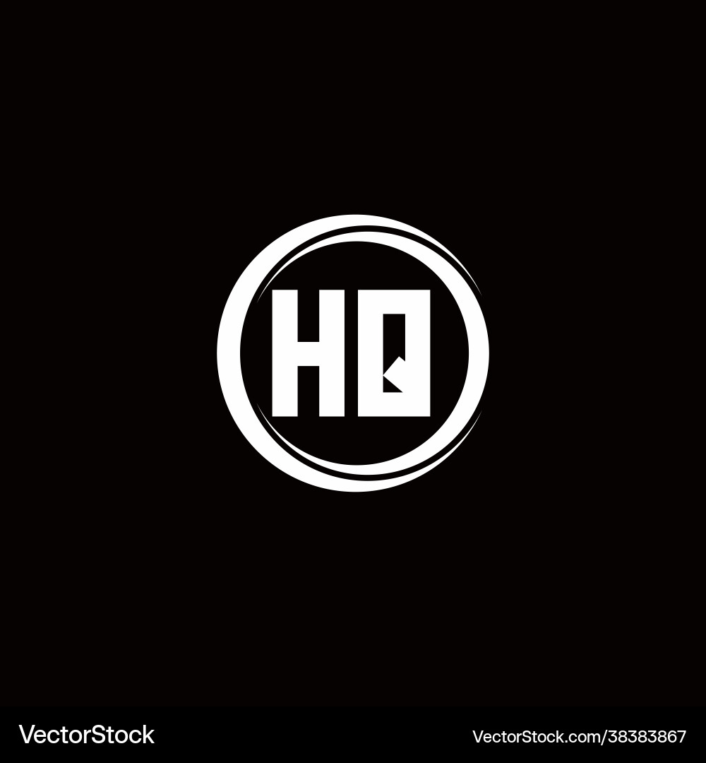 Hq logo initial letter monogram with circle slice vector image