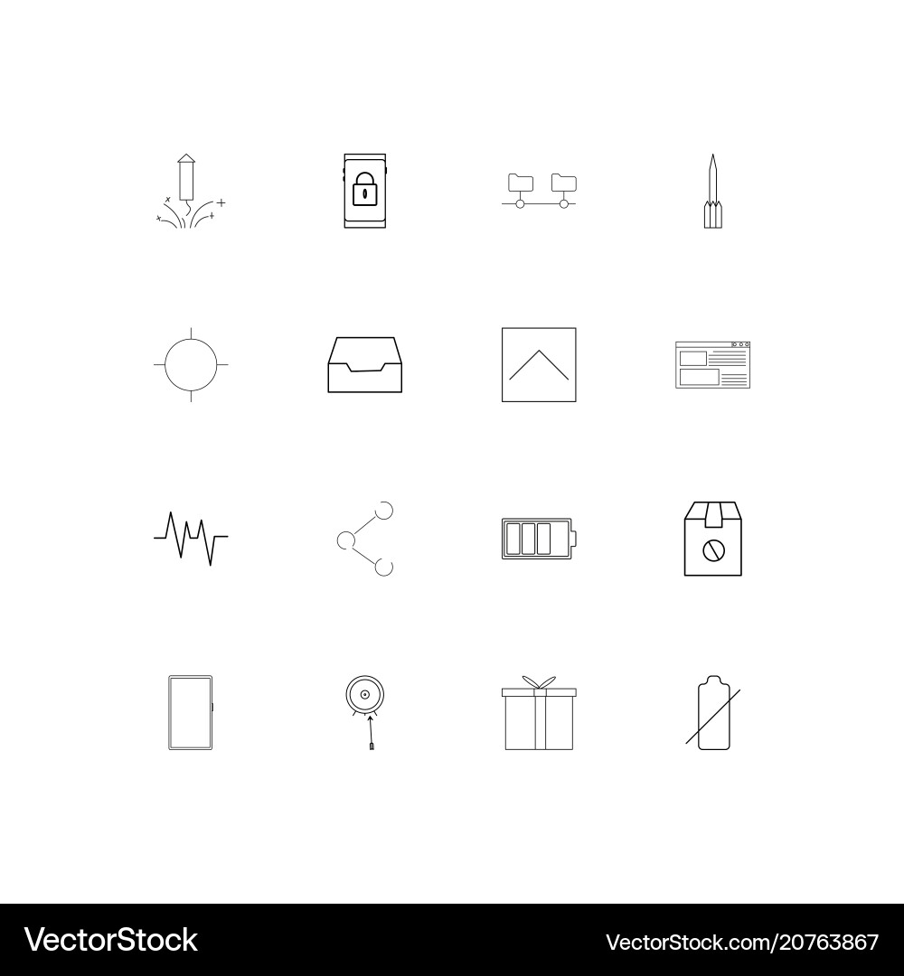 Internet of things linear thin icons set outlined vector image