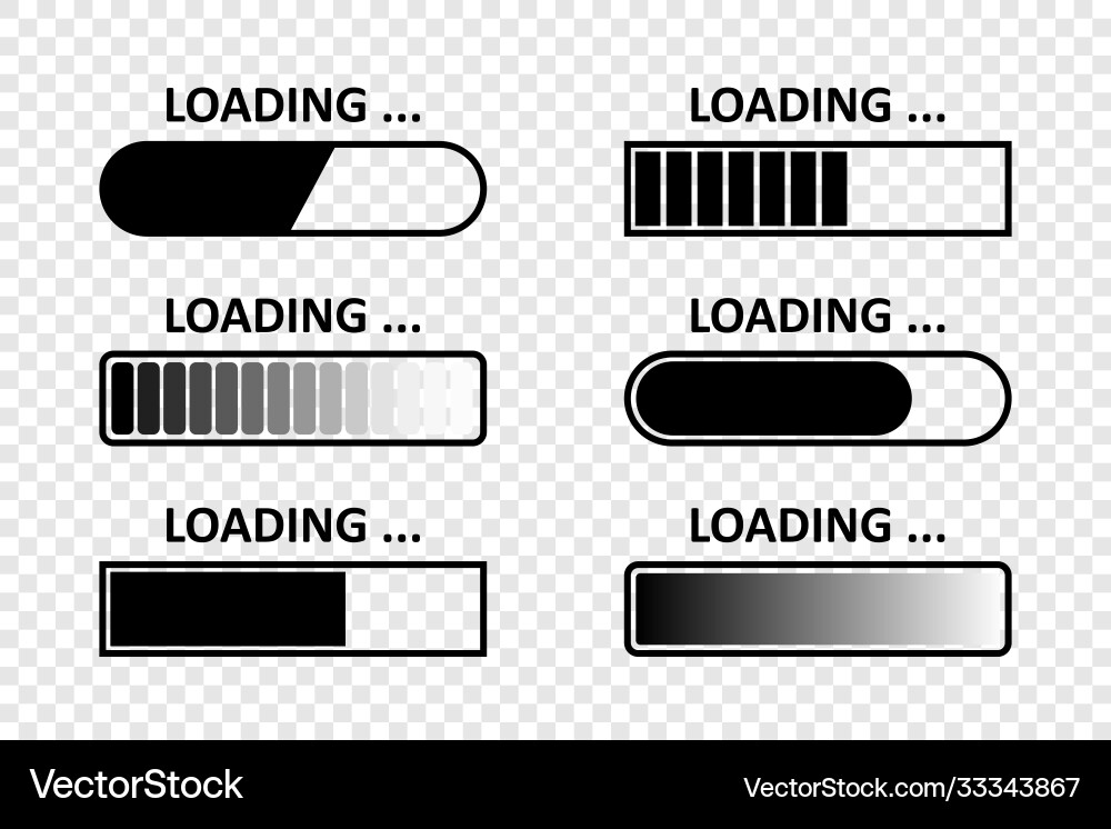 Loading load bar icons isolated Loading load bar icons isolated vector image