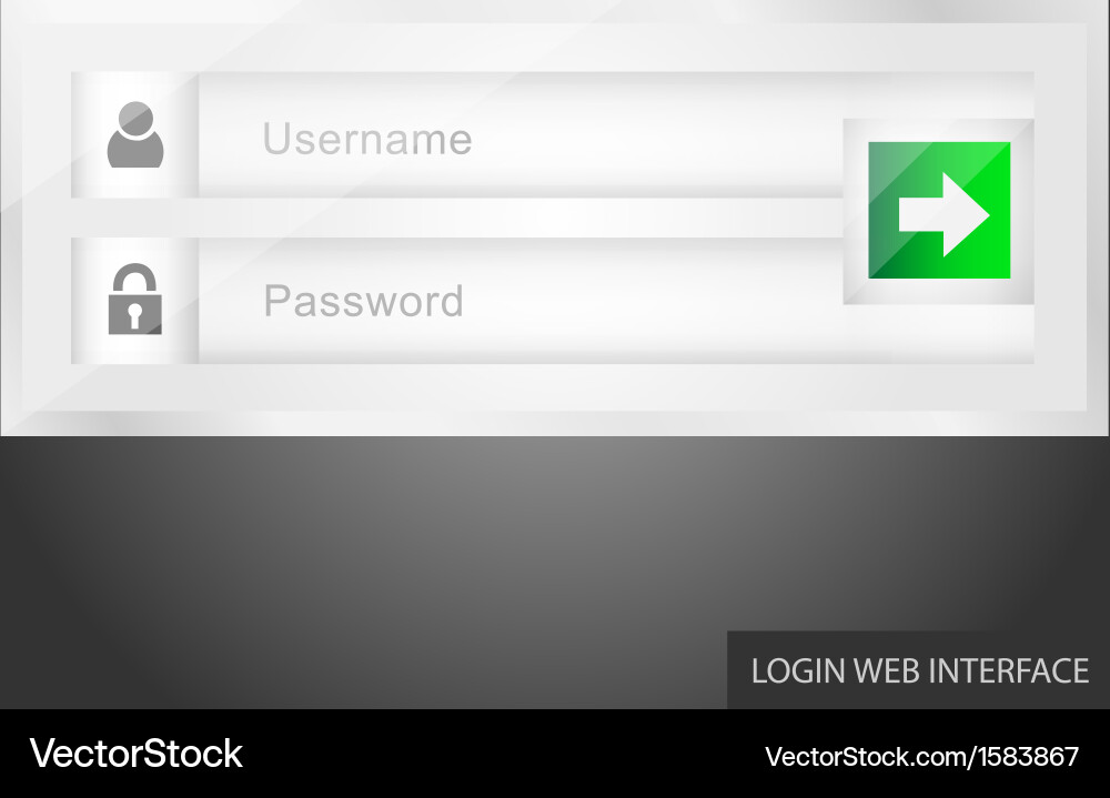 Login Form Interface - Username & Password Vector Image