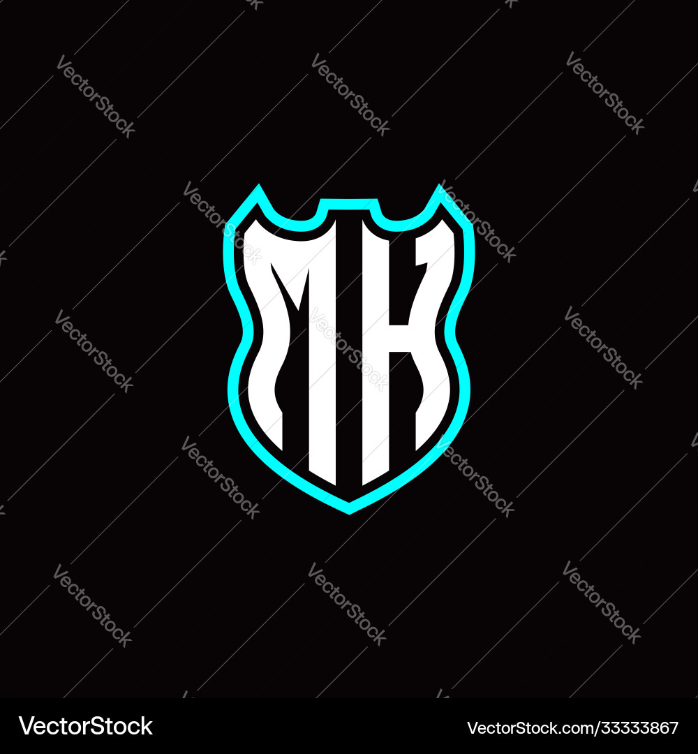 M h initial logo design with shield shape M h initial logo design with shield shape vector image