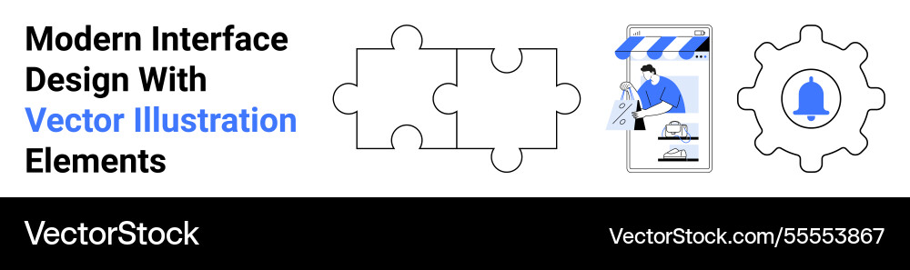 Modern elements for web design puzzle pieces Vector Image