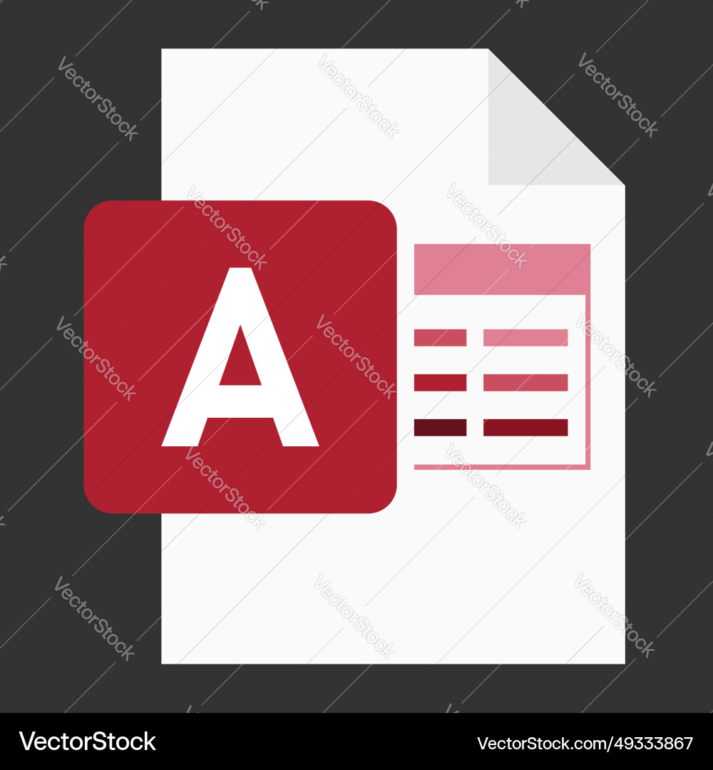 Modern flat design of logo accdb database file vector image