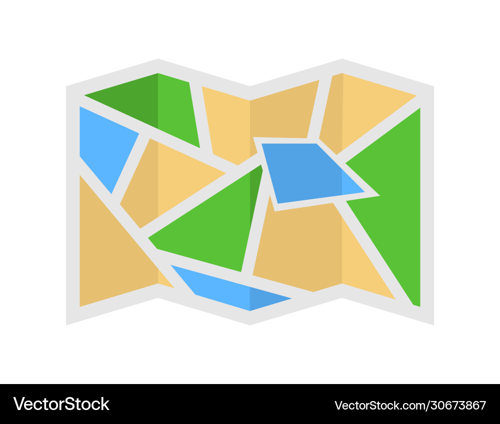 Navigation map in flat design location icon Navigation map in flat design location icon vector image