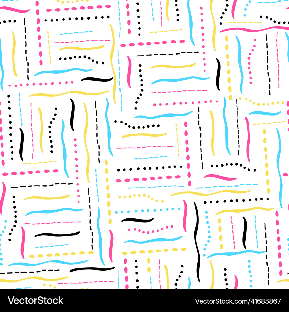 Pattern with different lines vector image