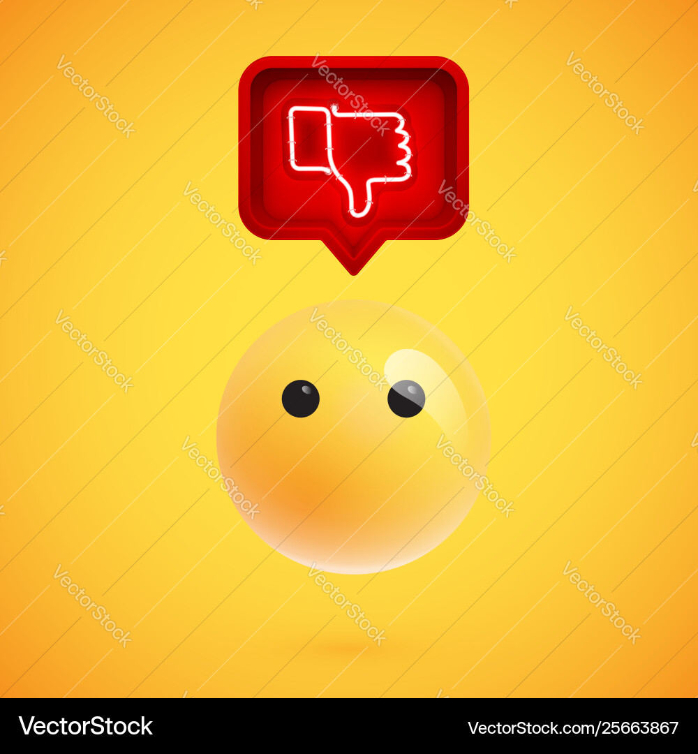 Realistische 3d Emoticon mit Neon leuchten unähnlich Realistische 3d Emoticon mit Neon leuchten unähnlich vektorbild