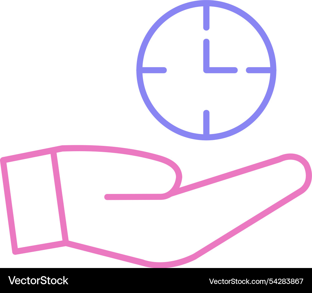 Save time line two colour icon Vector Image