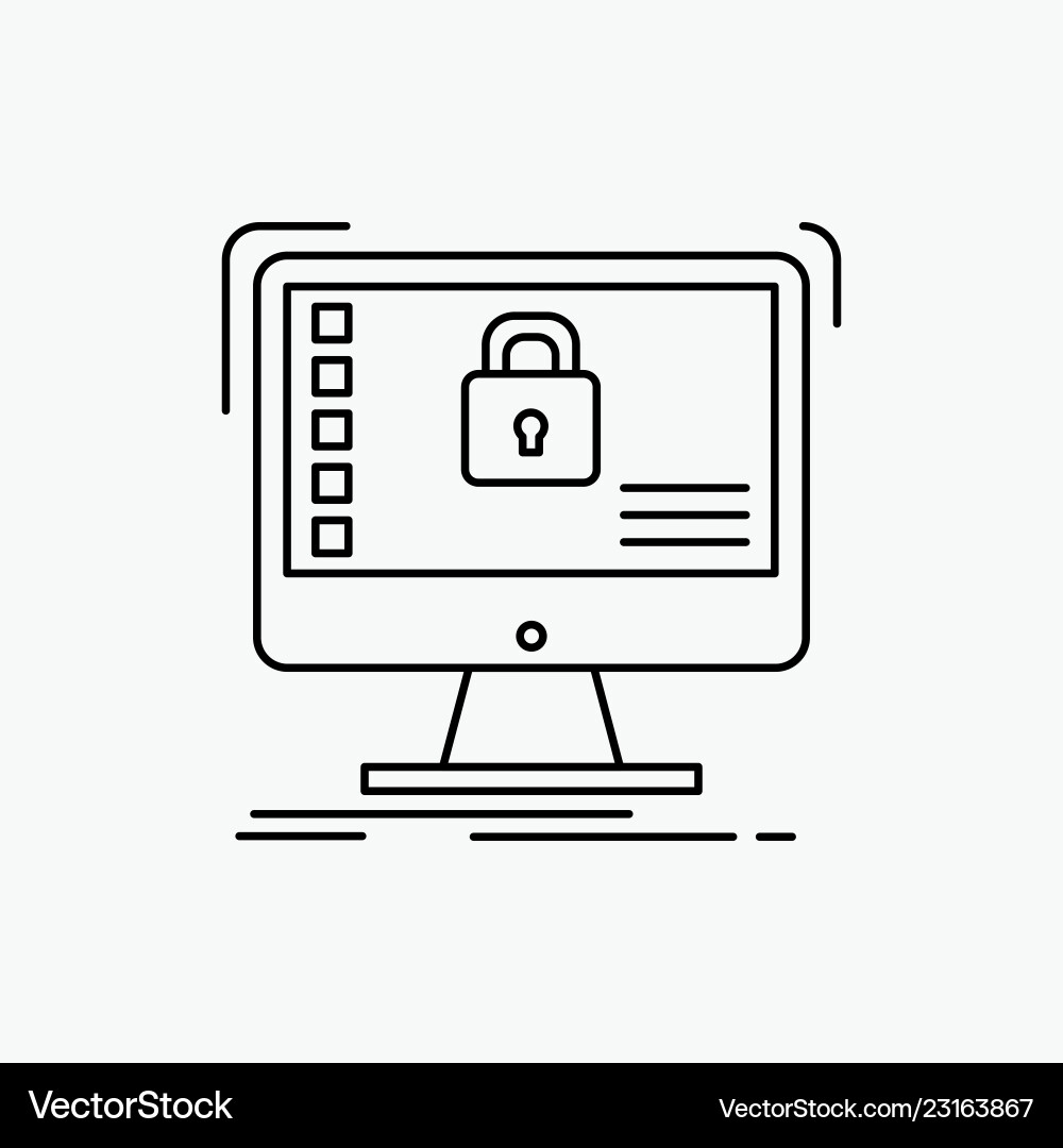 Secure protection safe system data line icon Secure protection safe system data line icon Vector Image