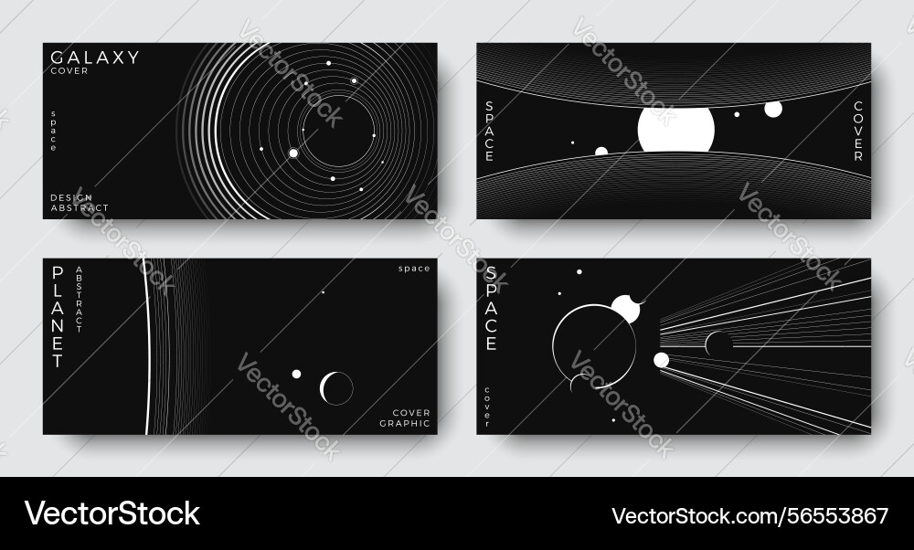 Set of abstract space horizontal backgrounds Set of abstract space horizontal backgrounds vector image