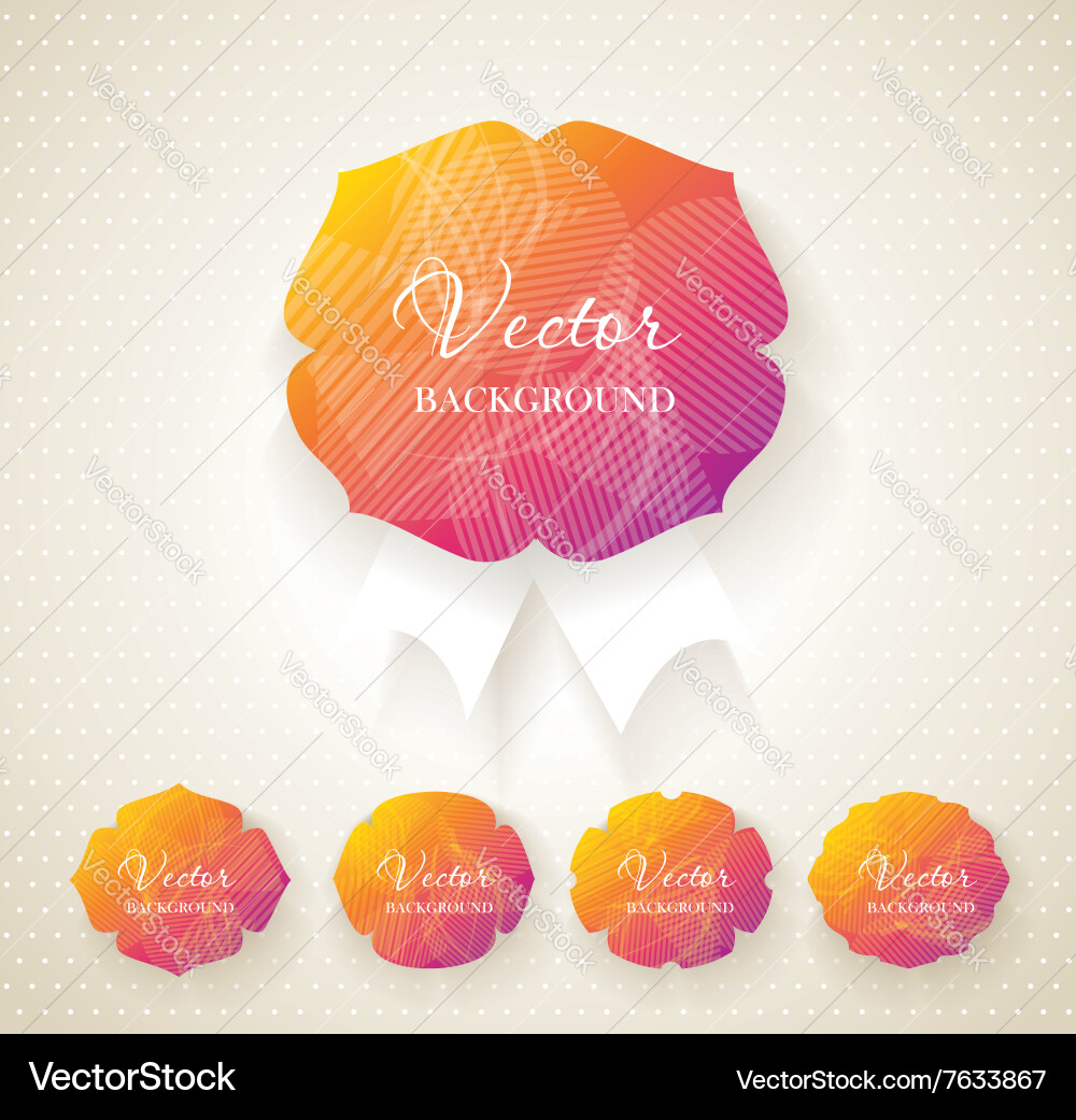 Set of paper labels with abstract pattern Vector Image