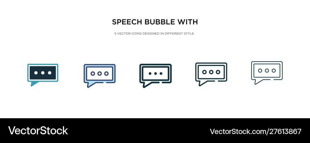 Speech bubble with three dots inside icon vector image