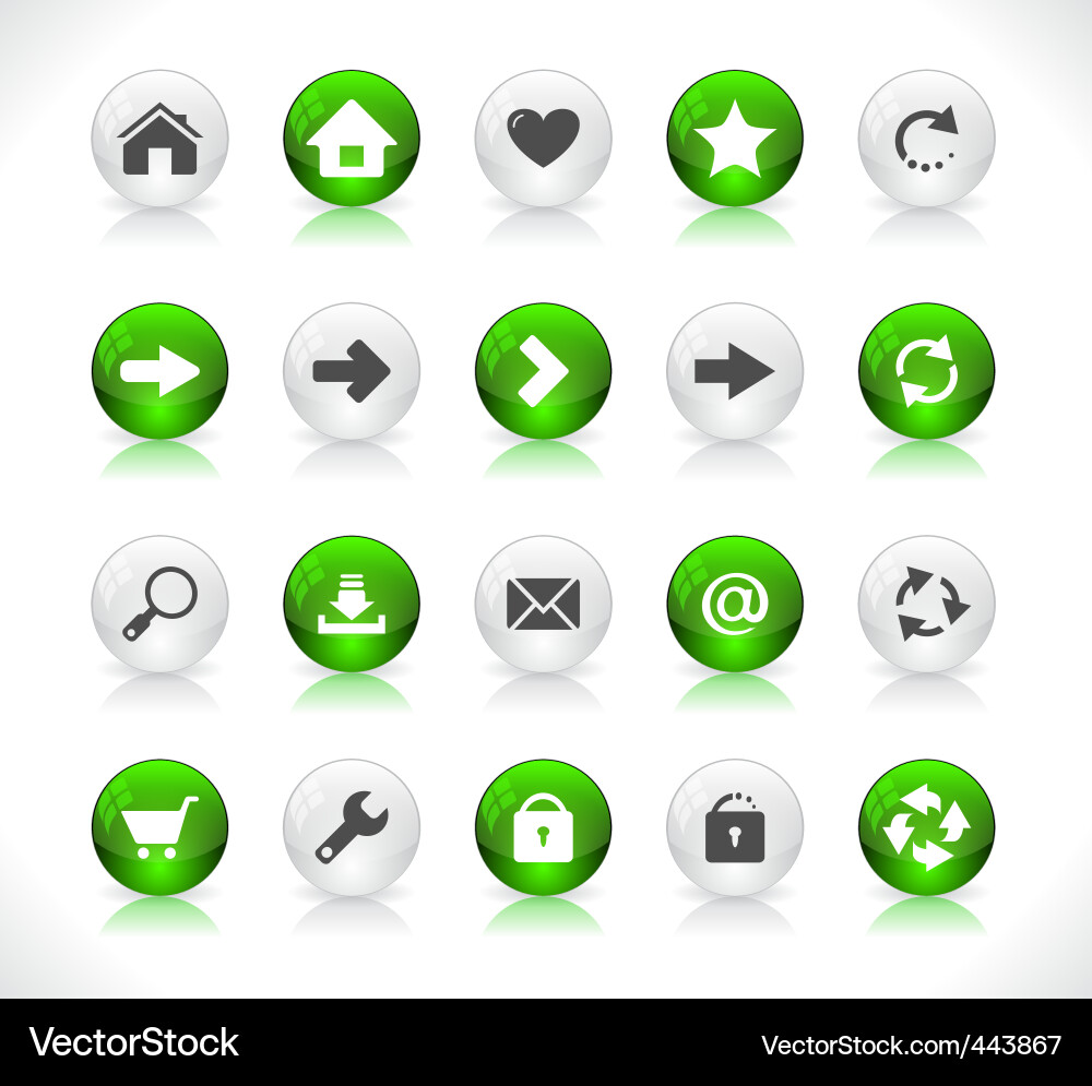 Website Icon Buttons Collection vector image