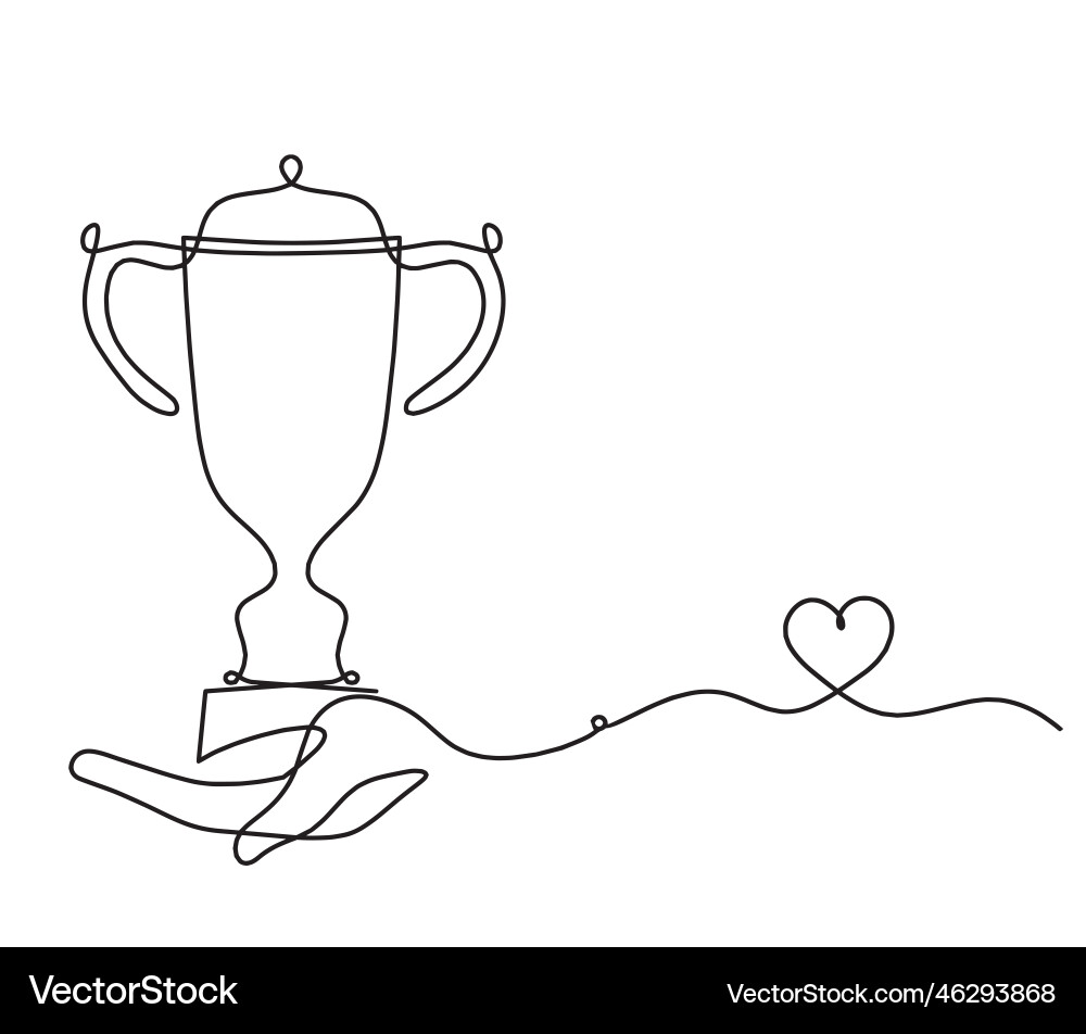 Abstract cup with heart as continuous lines Abstract cup with heart as continuous lines vector image