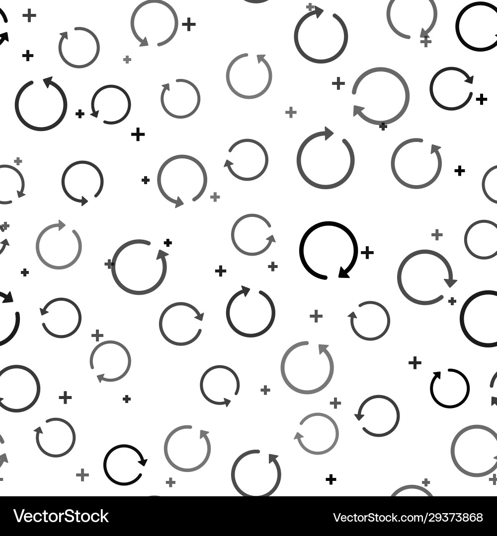 Black refresh icon isolated seamless pattern Black refresh icon isolated seamless pattern vector image