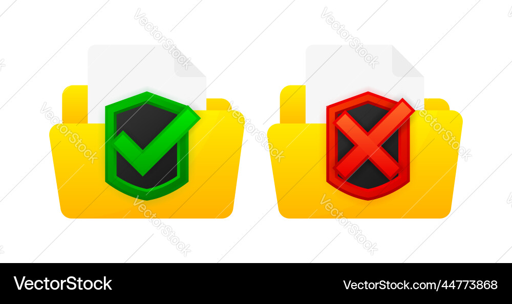 Check folder approve and reject flat Check folder approve and reject flat vector image