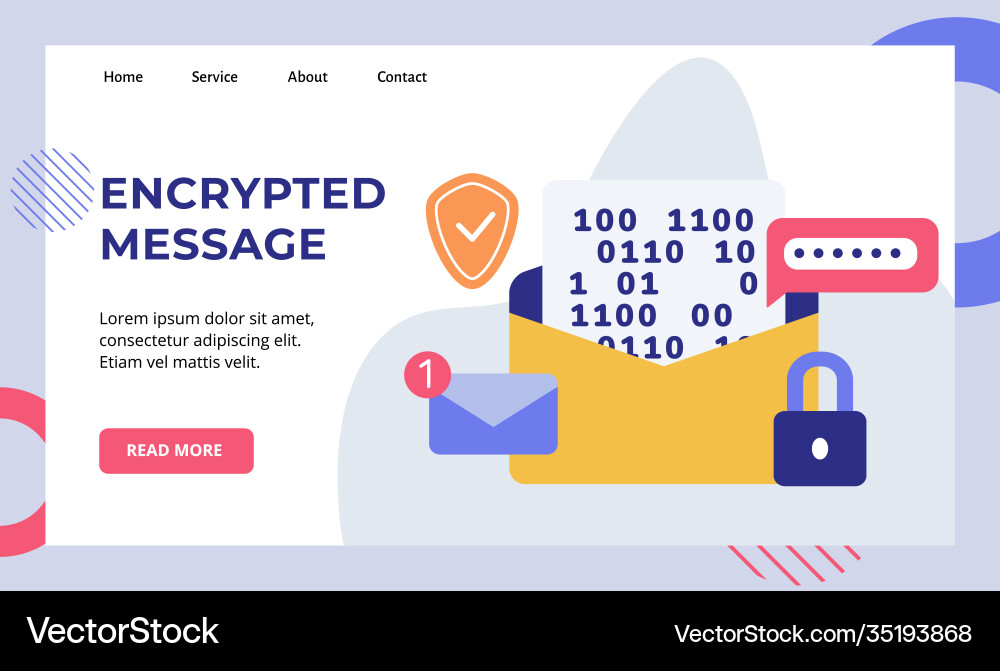 Encryption message password email number Encryption message password email number vector image