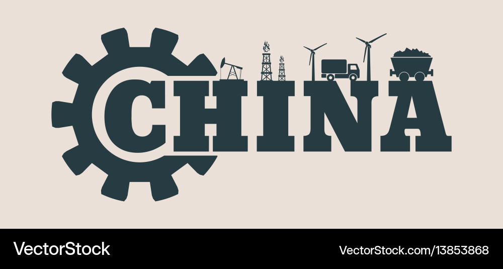 Energie und Energie Icons China Wort Energie und Energie Icons China Wort vektorbild