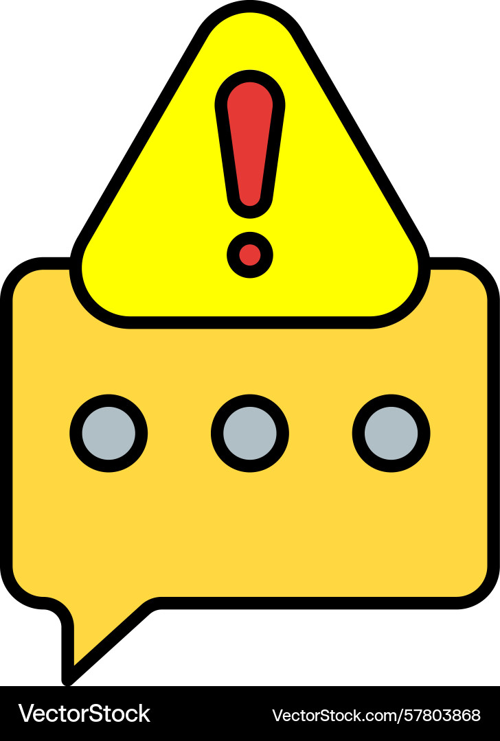 Error message line filled icon vector image
