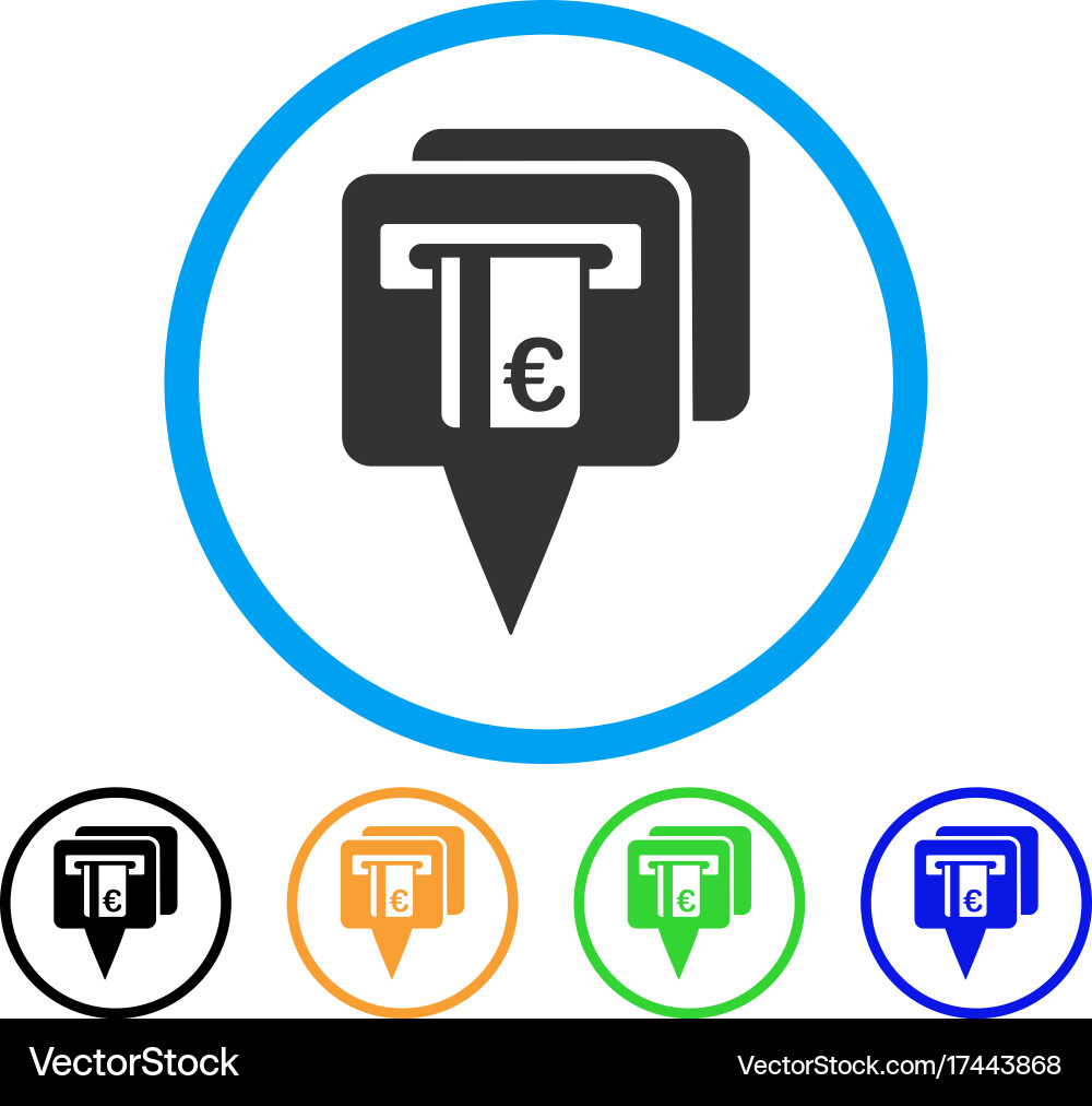 Euro atm pointers rounded icon Vector Image