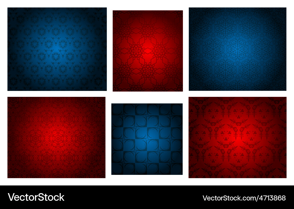 Four seamless repeat patterns vector image