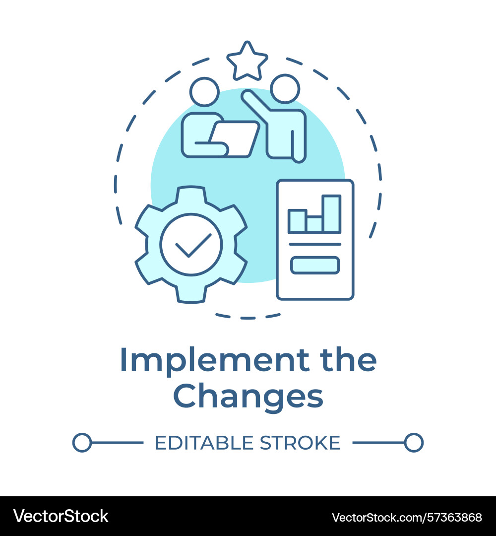 Implement changes soft blue concept icon Implement changes soft blue concept icon vector image