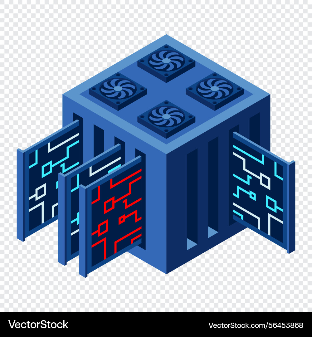 Isometric futuristic server database Isometric futuristic server database vector image