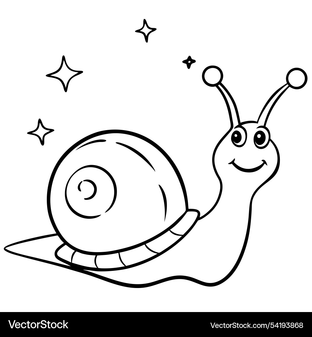 Joyful snail with colorful shell and sparkling tra vector image