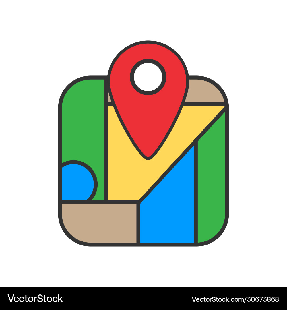 Navigation map icon with red location pin city Navigation map icon with red location pin city vector image