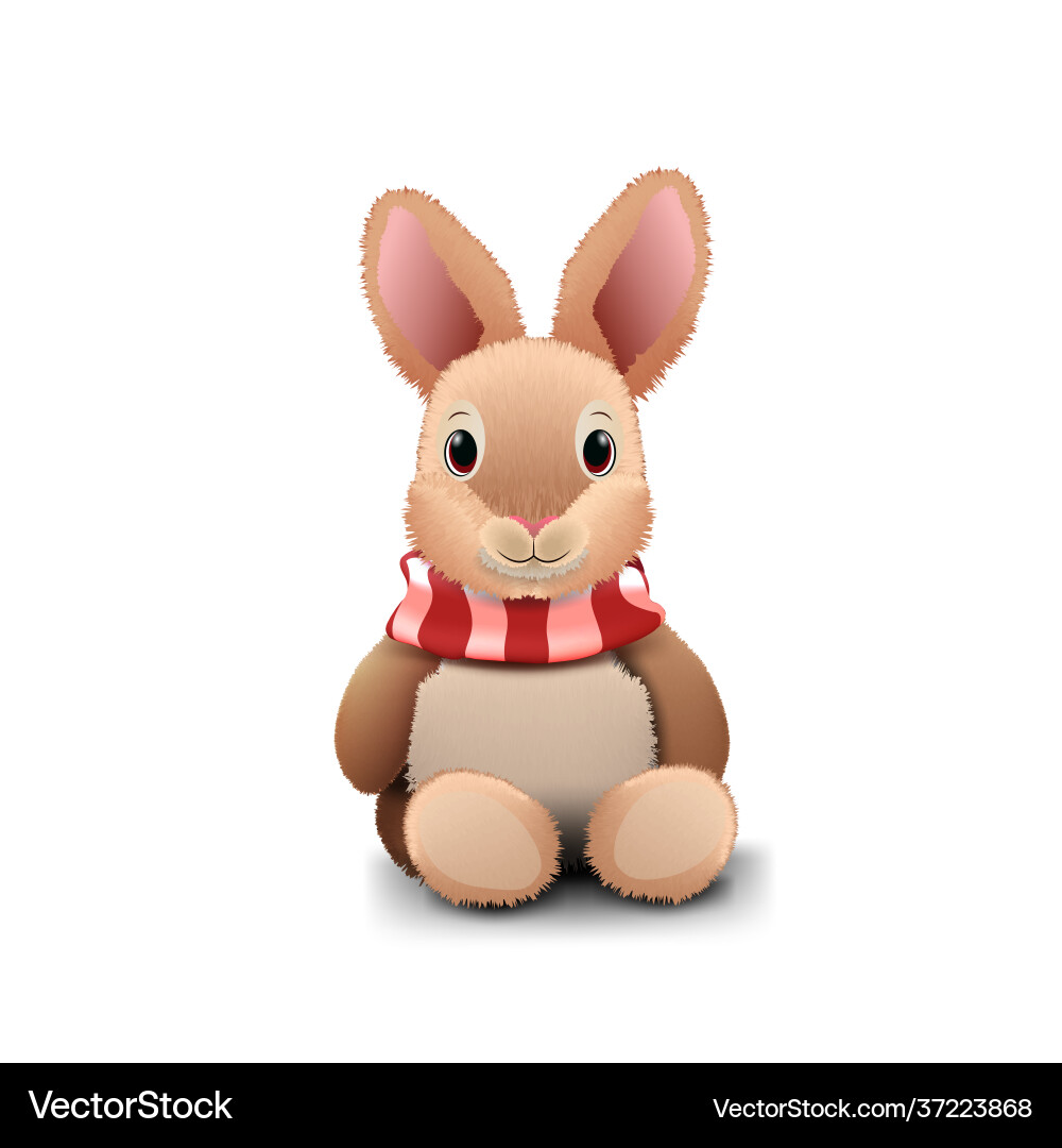 Plush rabbit isolated on white background Plush rabbit isolated on white background vector image