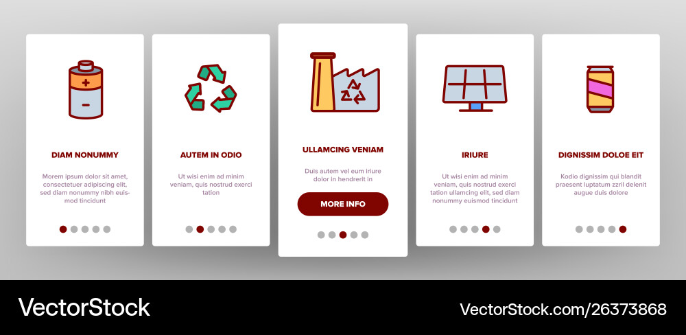 Recycle garbage sorting onboarding vector image