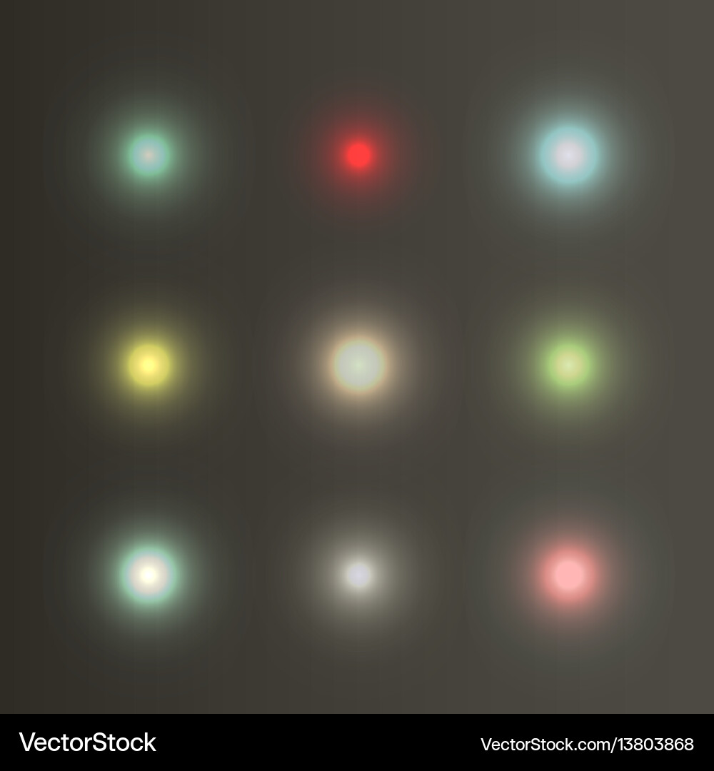 Set abstract color glow light effect Set abstract color glow light effect vector image