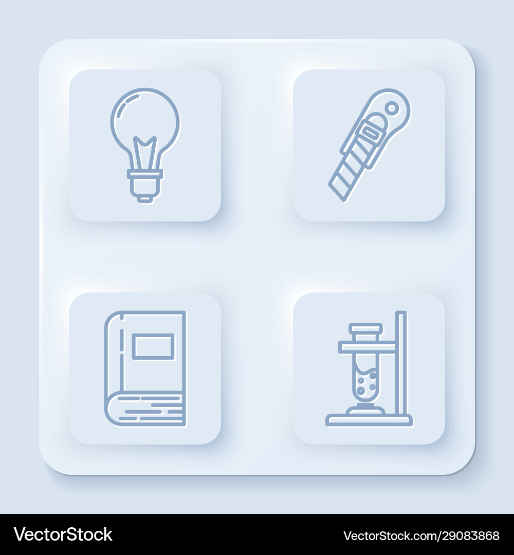 Set line light bulb with concept idea Set line light bulb with concept idea vector image