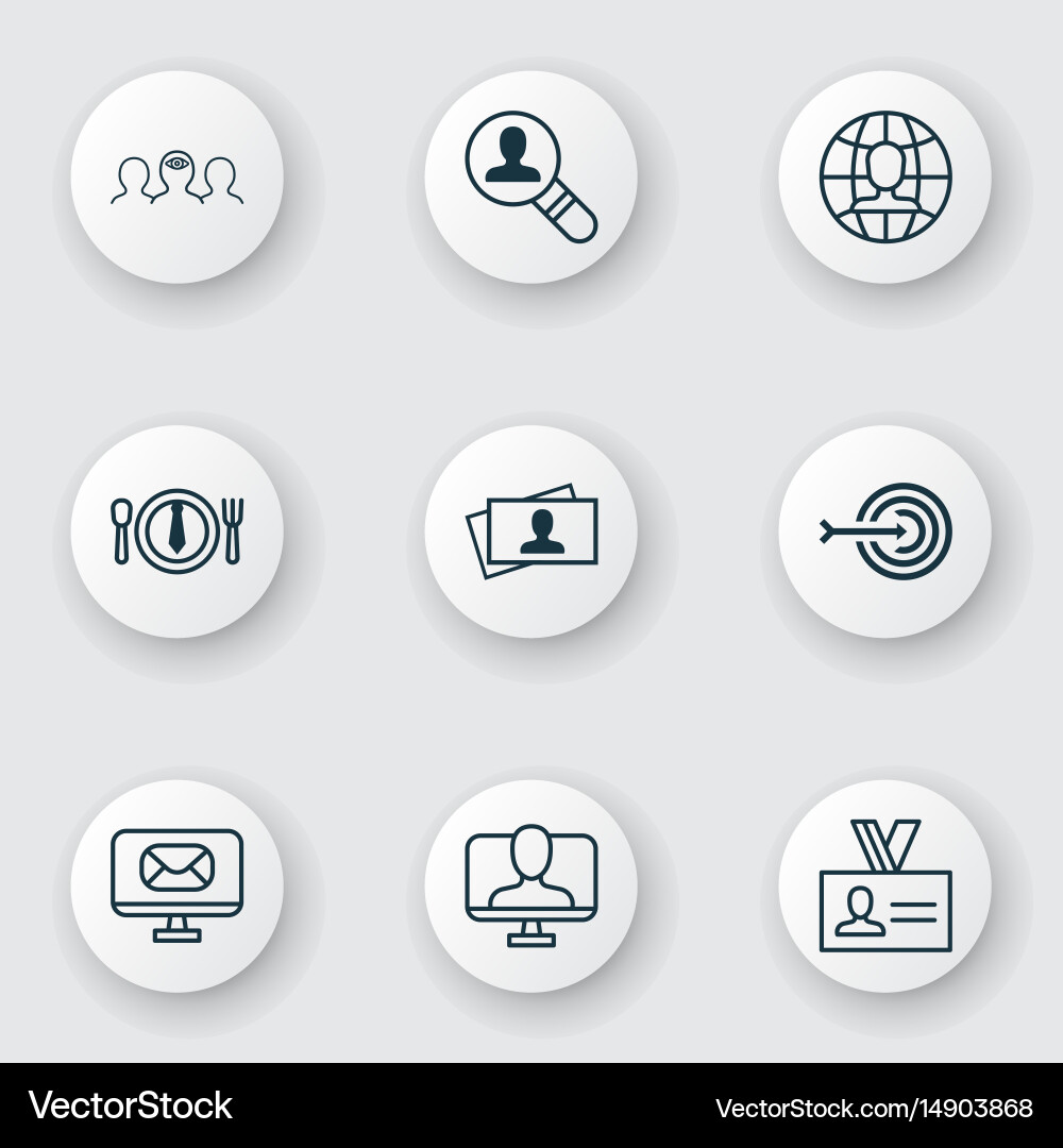 Set of 9 business management icons includes open Vector Image