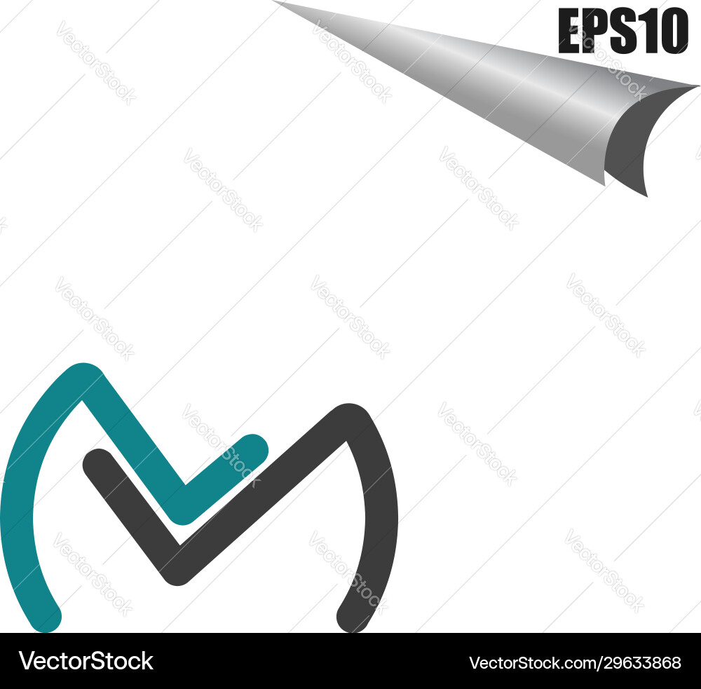 Simple m initial monogram design template elegant Vector Image