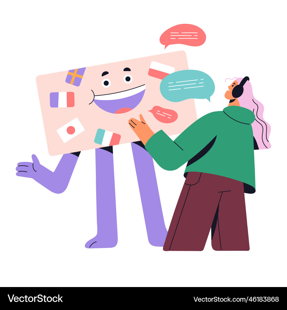 Studying learning foreign languages through Studying learning foreign languages through vector image
