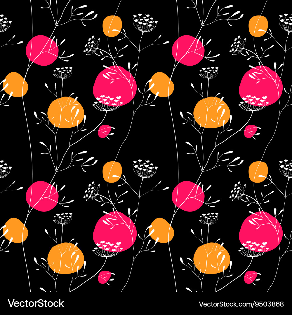 Sunset meadow seamless pattern Vector Image