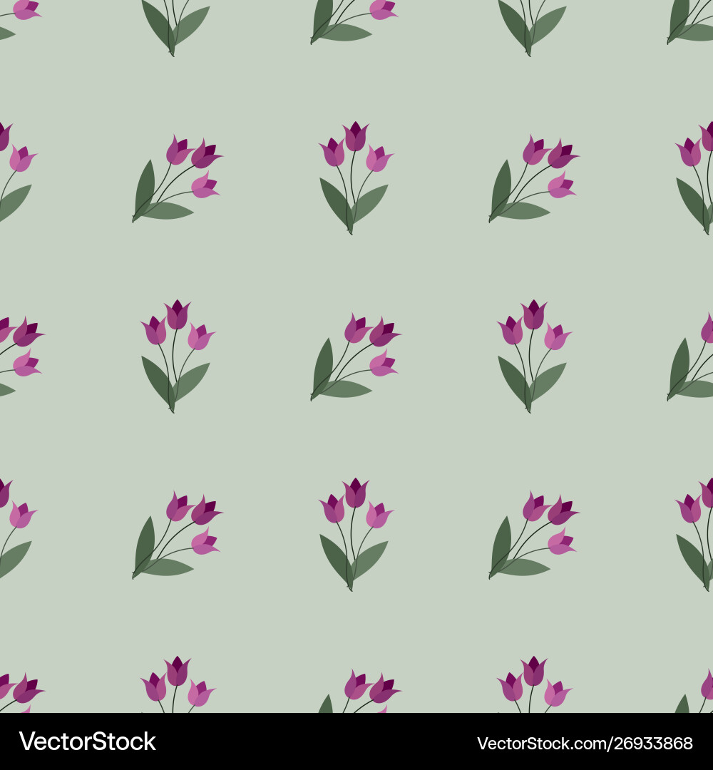 Tulips seamless pattern simple background Tulips seamless pattern simple background vector image
