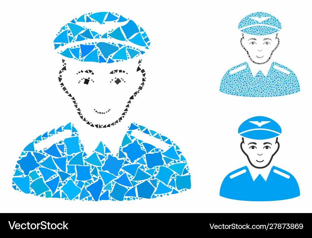 Aviator composition icon humpy elements vector image