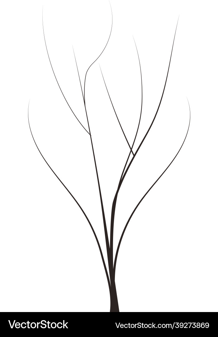 Bald handdraw tree element for game design winter Bald handdraw tree element for game design winter vector image