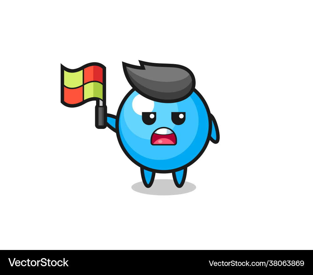 Bubble gum character as line judge putting Bubble gum character as line judge putting vector image