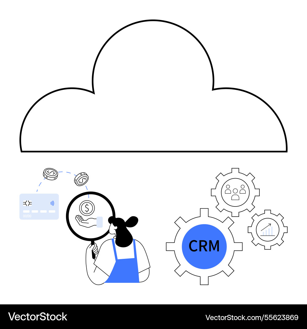 Cloud-based crm application with financial Cloud-based crm application with financial vector image