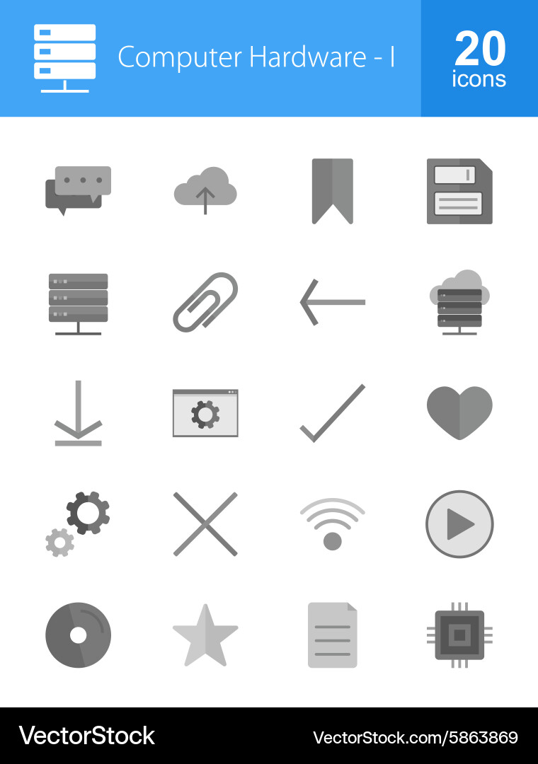 Computer and hardware Vector Image
